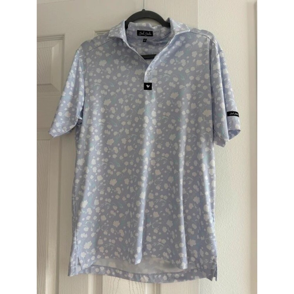 Bad Birdie Baby Lush Golf Polo Men's Medium Purple Floral NWOT